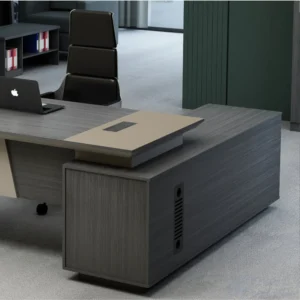 Table de bureau executive en L, avec caisson retour - v1