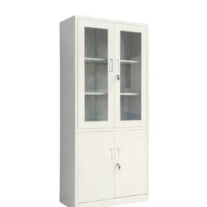 Armoire de rangement métallique semi vitré